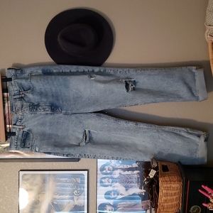Old Navy Sky-Hi Straight button fly jeans.